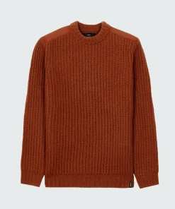 Fashion Finisterre Men's Needus Patched Crew Knit Sweater DarkRosewood