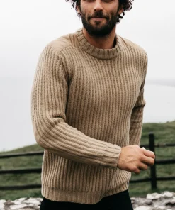 Best Sale Finisterre Men's Needus Patched Crew Knit Sweater Flint
