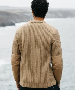 Best Sale Finisterre Men's Needus Patched Crew Knit Sweater Flint