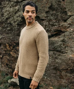 Best Sale Finisterre Men's Needus Patched Crew Knit Sweater Flint