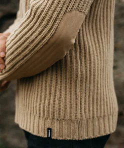 Best Sale Finisterre Men's Needus Patched Crew Knit Sweater Flint