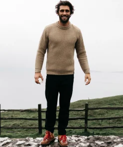 Best Sale Finisterre Men's Needus Patched Crew Knit Sweater Flint