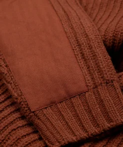 Fashion Finisterre Men's Needus Patched Crew Knit Sweater DarkRosewood