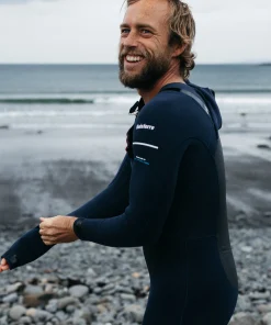 Hot Finisterre Men's Nieuwland 5.5/4.5mm Yulex® Chest Zip Hooded Wetsuit Ink