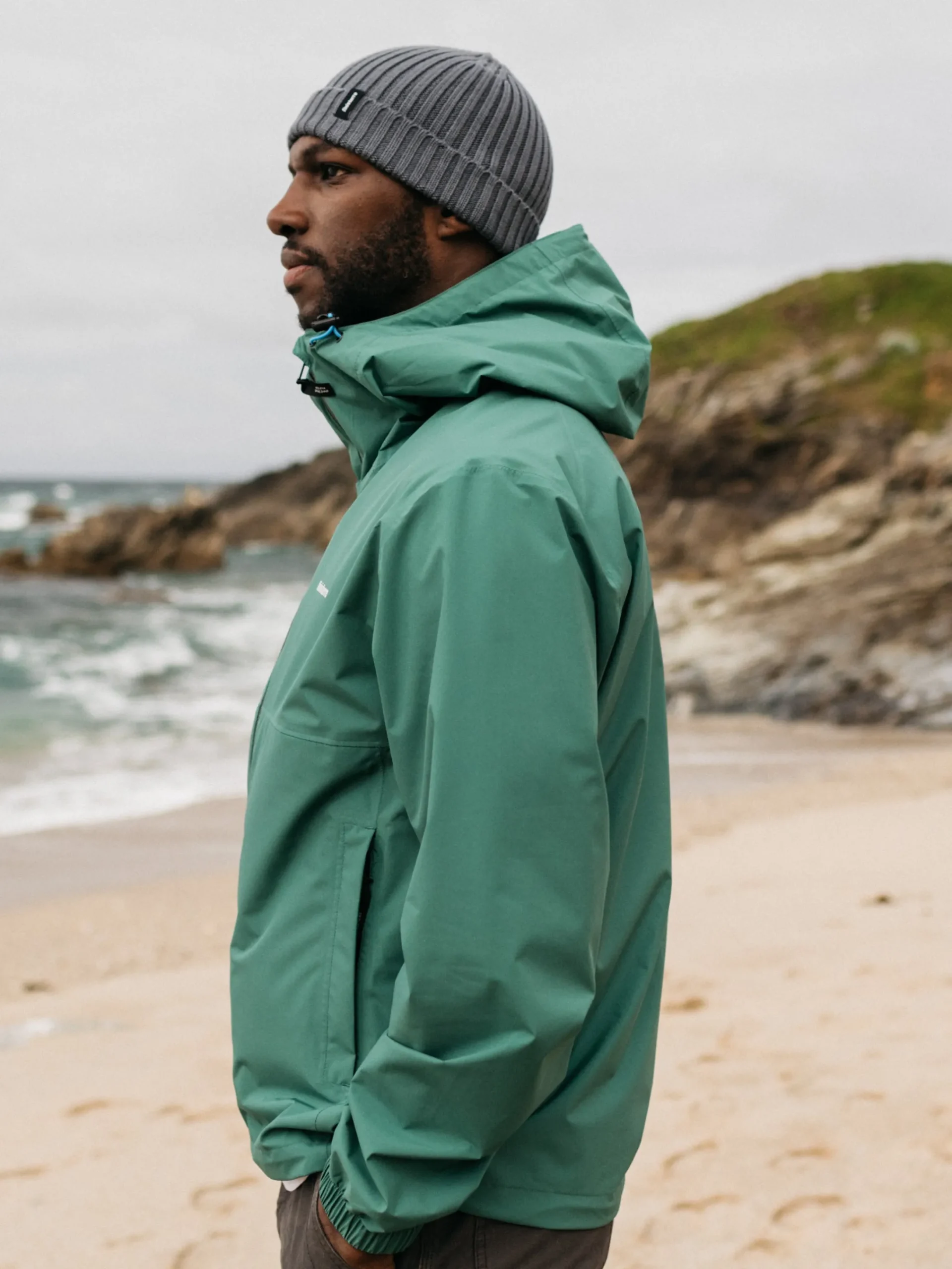 New Finisterre Men's Rainbird Waterproof Jacket PineShadow