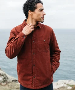 Discount Finisterre Men's Rigger Fleece Lined Jacket DarkRosewood