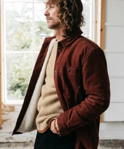 Discount Finisterre Men's Rigger Fleece Lined Jacket DarkRosewood
