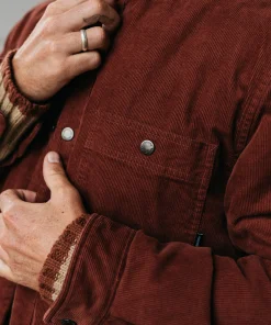 Discount Finisterre Men's Rigger Fleece Lined Jacket DarkRosewood