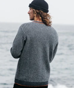 Discount Finisterre Men's Selfost Nordic Patterned Crew Sweater Navy/Sky/DarkRosewood