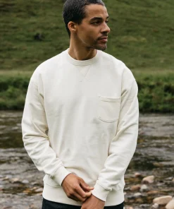 Clearance Finisterre Men's Serpentine Sweatshirt Ecru