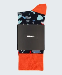 Discount Finisterre Tidelands Lightweight Sock MicroplasticsFlame/Navy