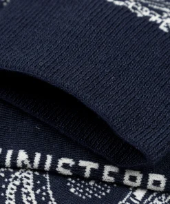 Shop Finisterre Tidelands Lightweight Sock PaisleyNavy/Ecru