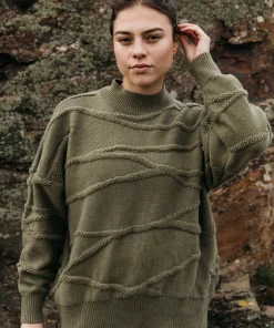Best Finisterre Women's Arkose Knit Sweater WillowGreen