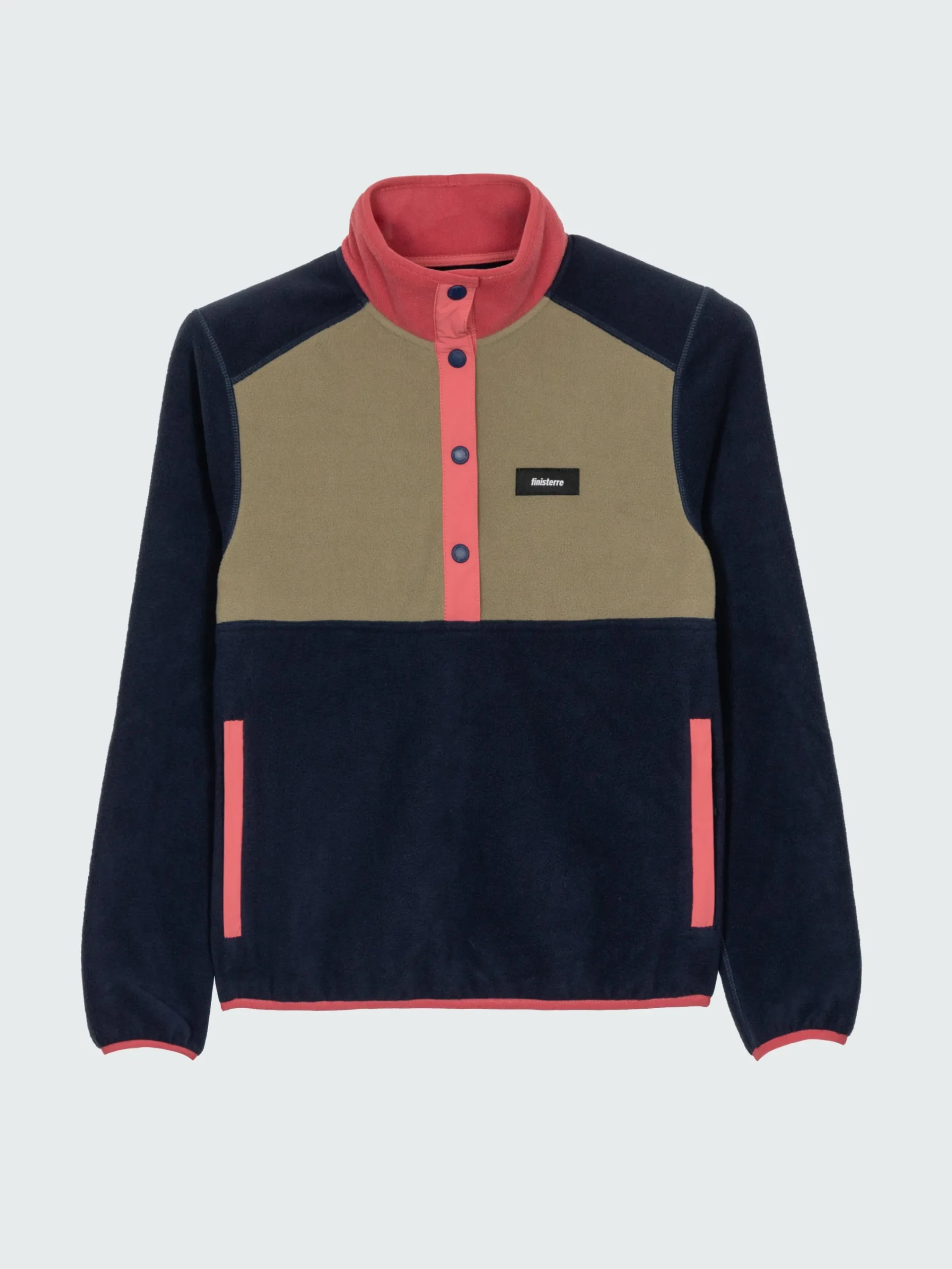 Cheap Finisterre Women's Axiom 1/4 Snap Fleece Navy/Rouge/WillowGreen