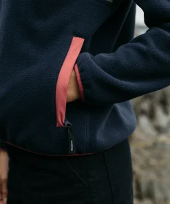Cheap Finisterre Women's Axiom 1/4 Snap Fleece Navy/Rouge/WillowGreen