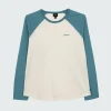 Clearance Finisterre Women's Bailey Long Sleeve T-Shirt Ecru/OceanStorm