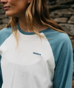 Clearance Finisterre Women's Bailey Long Sleeve T-Shirt Ecru/OceanStorm