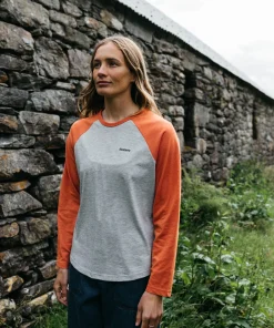 Flash Sale Finisterre Women's Bailey Long Sleeve T-Shirt GreyMarl/RedRust