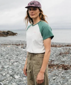 Best Sale Finisterre Women's Bailey T-Shirt Ecru/PineShadow