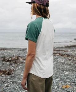 Best Sale Finisterre Women's Bailey T-Shirt Ecru/PineShadow