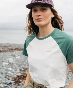 Best Sale Finisterre Women's Bailey T-Shirt Ecru/PineShadow