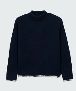 Clearance Finisterre Women's Blanket Stitch Taran Sweater Navy