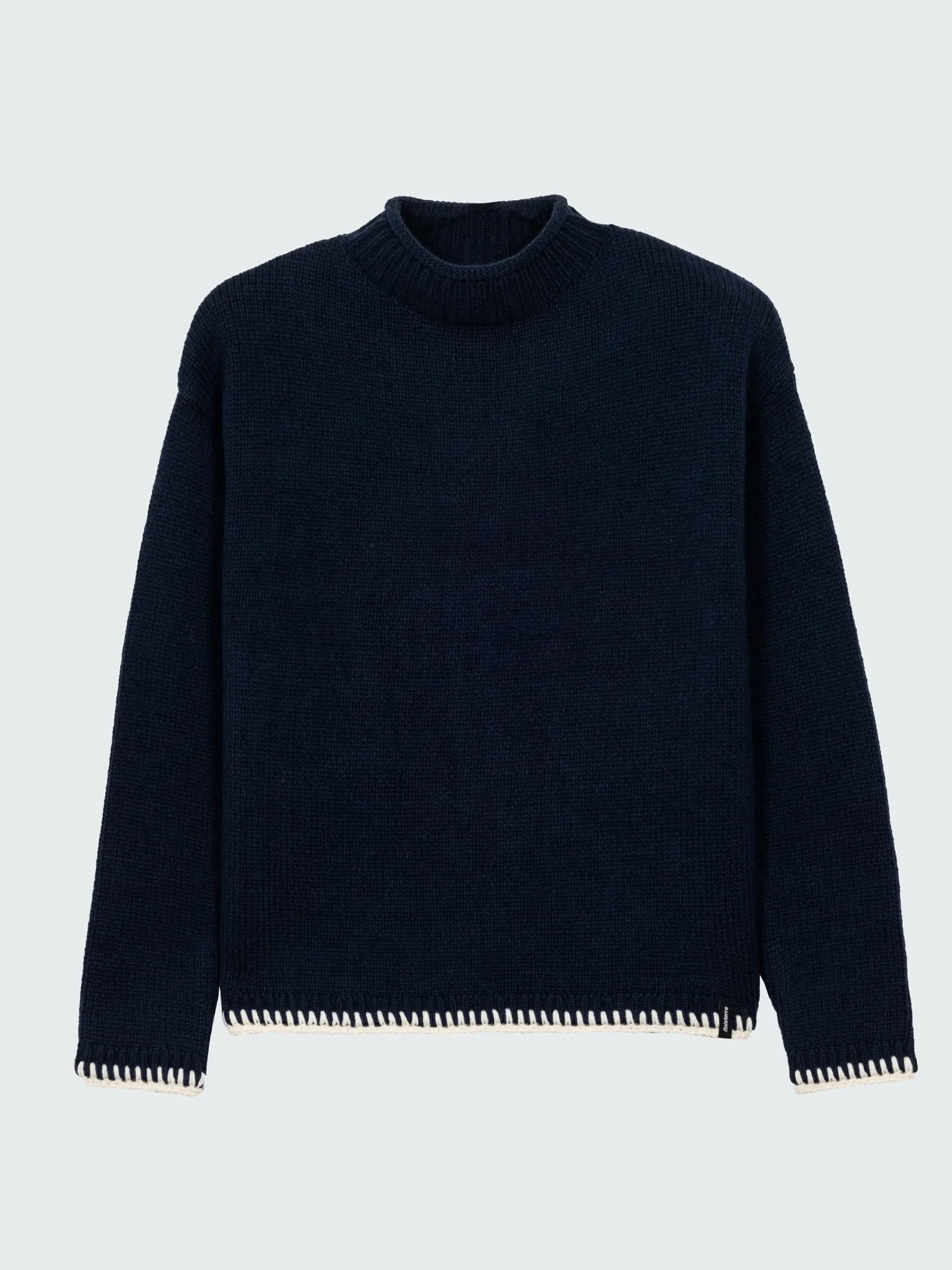 Clearance Finisterre Women's Blanket Stitch Taran Sweater Navy
