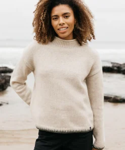Flash Sale Finisterre Women's Blanket Stitch Taran Sweater Oatmeal