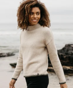 Flash Sale Finisterre Women's Blanket Stitch Taran Sweater Oatmeal