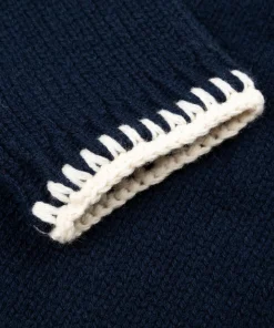 Clearance Finisterre Women's Blanket Stitch Taran Sweater Navy