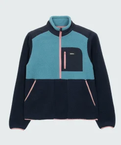 Outlet Finisterre Women's Bolster 1/4 Zip Fleece Navy/OceanStorm/HeatherMist