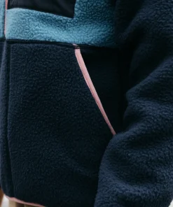 Outlet Finisterre Women's Bolster 1/4 Zip Fleece Navy/OceanStorm/HeatherMist