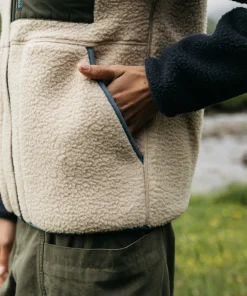 Outlet Finisterre Women's Bolster Full Zip Fleece Navy/Oatmeal/Olive