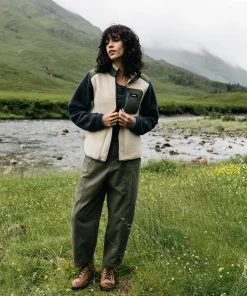Outlet Finisterre Women's Bolster Full Zip Fleece Navy/Oatmeal/Olive