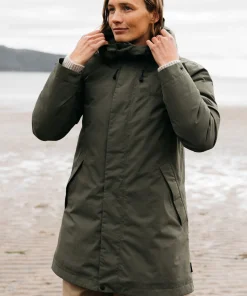 Shop Finisterre Women's Caelus Waterproof Parka Olive