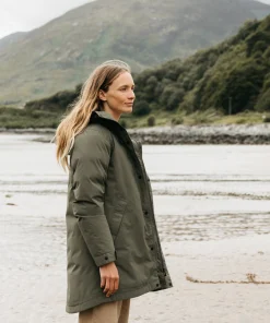 Shop Finisterre Women's Caelus Waterproof Parka Olive