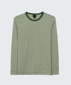 Shop Finisterre Women's Eldon Long Sleeve T-Shirt PineShadow/Ecru/TeaGreen