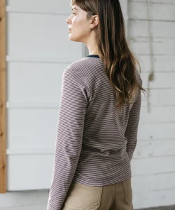 Cheap Finisterre Women's Eldon Long Sleeve T-Shirt Fig/Ecru