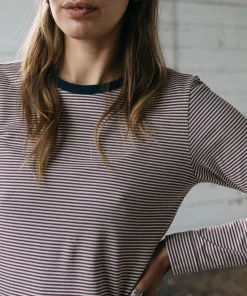 Cheap Finisterre Women's Eldon Long Sleeve T-Shirt Fig/Ecru