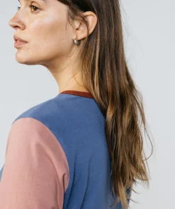 Fashion Finisterre Women's Eldon Long Sleeve T-Shirt CoastalFjord/PinkSalt