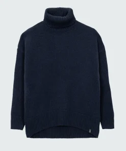 Store Finisterre Women's Eyre Roll Neck Knit Sweater Navy