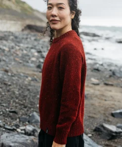 Flash Sale Finisterre Women's Farne Crew Neck Knit Jumper BerryRed