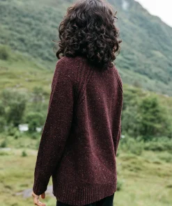 Discount Finisterre Women's Farne Roll Neck Knit Sweater BlackCherry