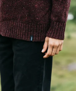 Discount Finisterre Women's Farne Roll Neck Knit Sweater BlackCherry