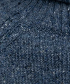 New Finisterre Women's Farne Roll Neck Knit Sweater Indigo