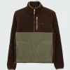 Best Sale Finisterre Women's Hegen 1/4 Zip Wool Fleece WillowGreen/SealBrown