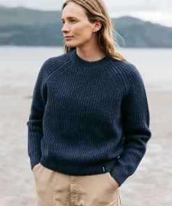 Hot Finisterre Women's Mora Knit Sweater Navy