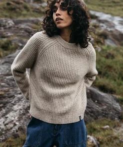 Clearance Finisterre Women's Mora Knit Sweater Oatmeal