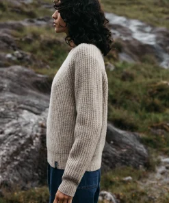 Clearance Finisterre Women's Mora Knit Sweater Oatmeal