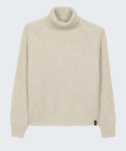 Clearance Finisterre Women's Mora Roll Neck Knit Sweater Ecru